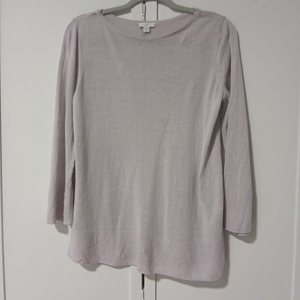 Jones New York Sport Cotton 3/4 Sleeves Blue Pullover Top Tee Shirt Womens M